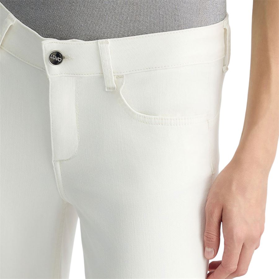 Pantaloni bianchi cropped con risvolto Liu Jo | UA5006T259410701